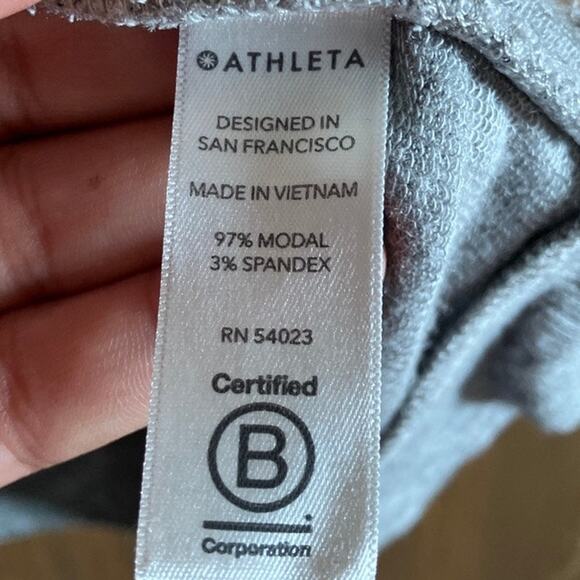 Athleta Womens Sweatshirt Gray Mindset Pullover Modal Blend Stretch Medium - Picture 7 of 12